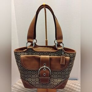 Coach Jacquard Signature Tan Soho F04Q-7081